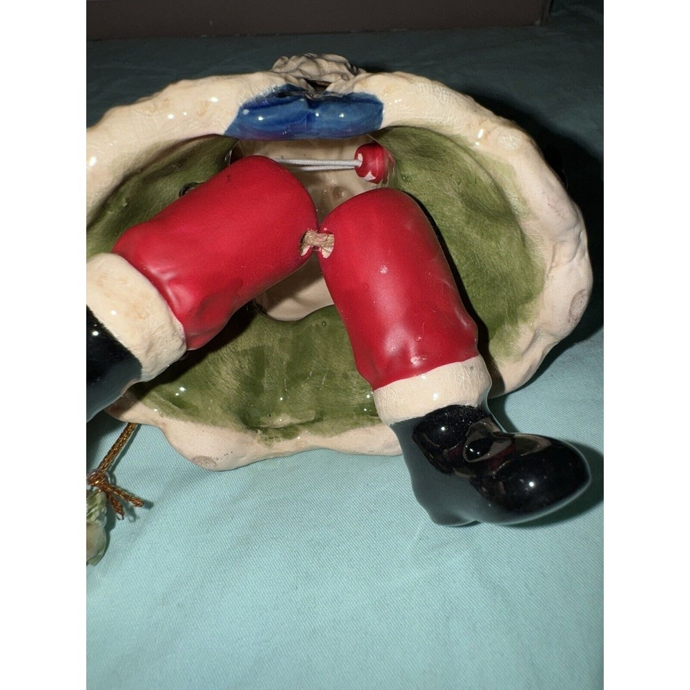 Jointed‎ Dangle Legs Santa Claus Christmas Ornament Vintage - Picture 7 of 8